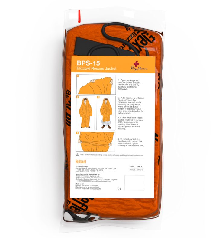 BPS-15 Termoizolační záchranný plášť/jacket pro dospělé (oranžový)