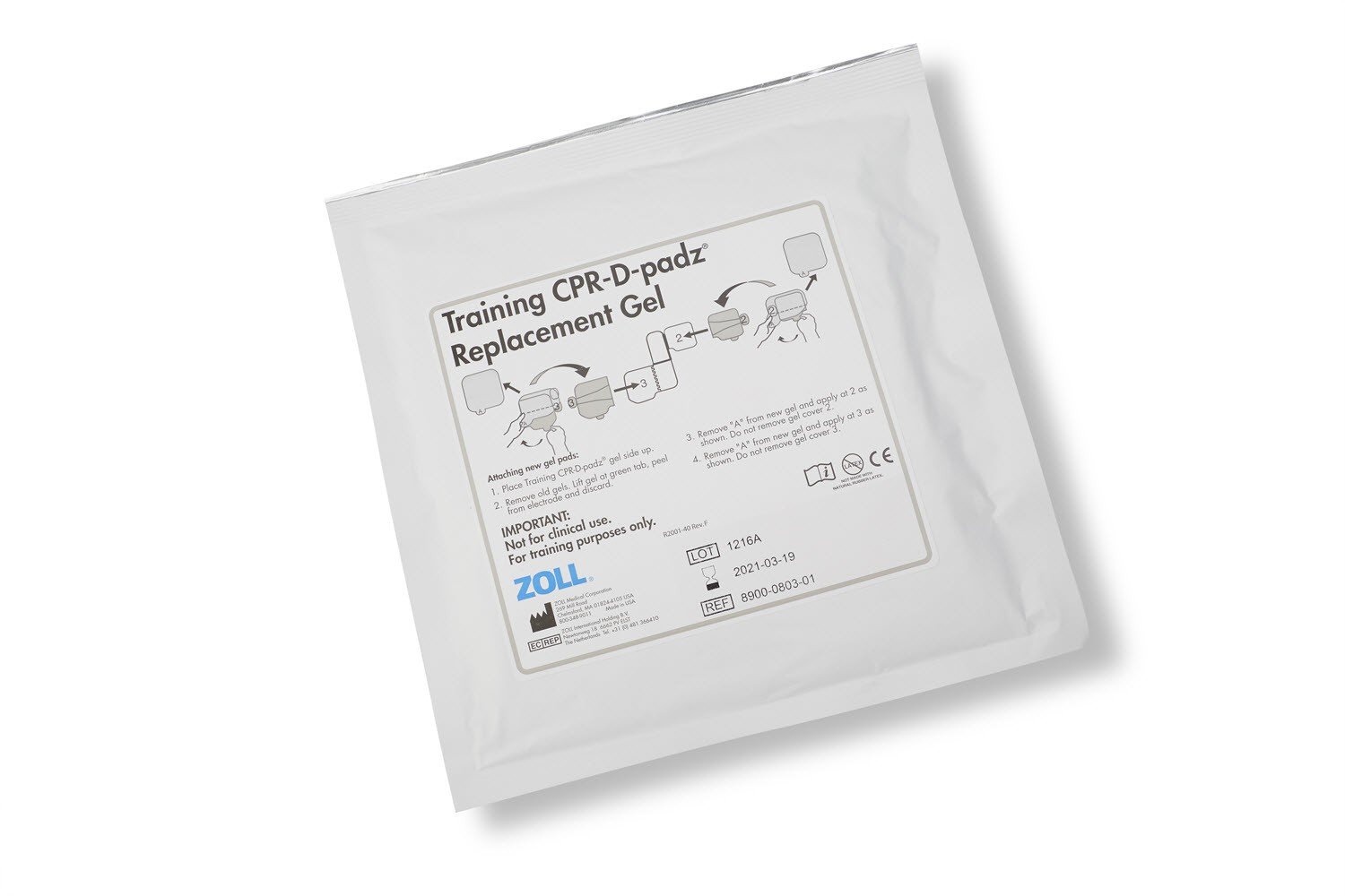 Náhradní gelové lepící podložky pro trénovací jednodílnou elektrodu pro dospělé CPR-D PADZ (bal. 5 párů)
